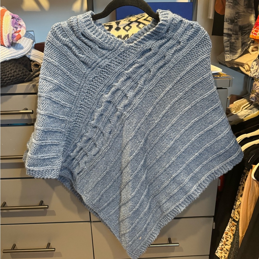Blue Cable Knit Women's Sweater